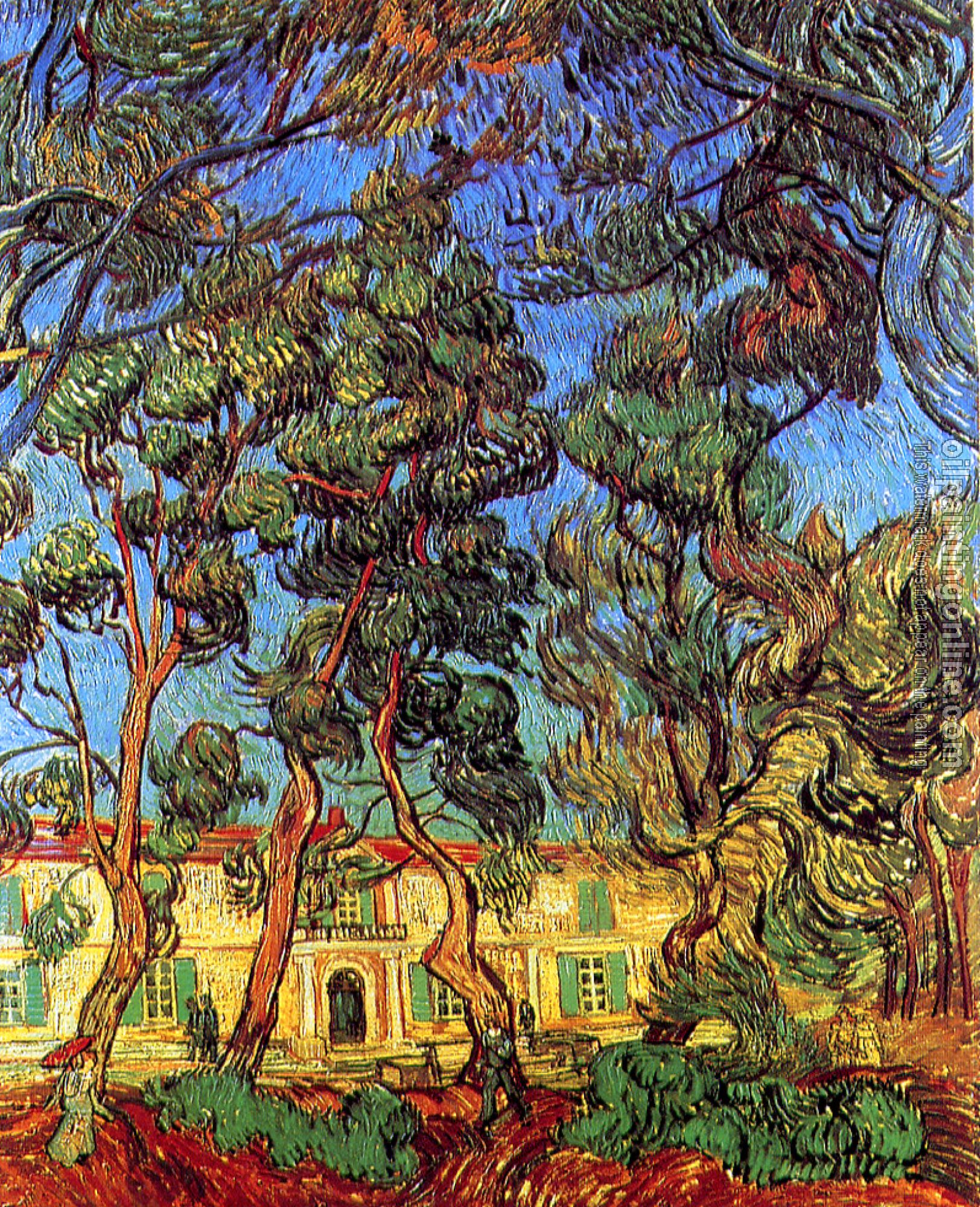 Gogh, Vincent van - Trees in Front of the Entrance of the Asylum